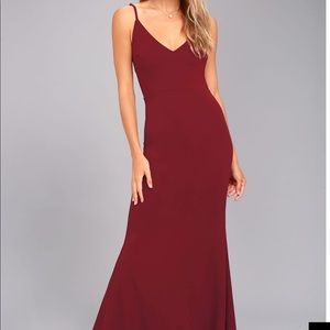 Lulus wine red bridesmaid dress- size M